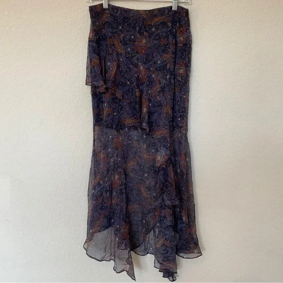 Veronica Beard NWT Trixie Silk Handkerchief Chiffon Ruffle Asymmetric Midi 4 - Picture 13 of 16